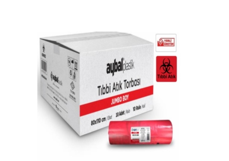 DMO JUMBO BOY 80 x 110 cm 100 µm 10’lu x 10 Rulo Tıbbi Atık Çöp Torbası