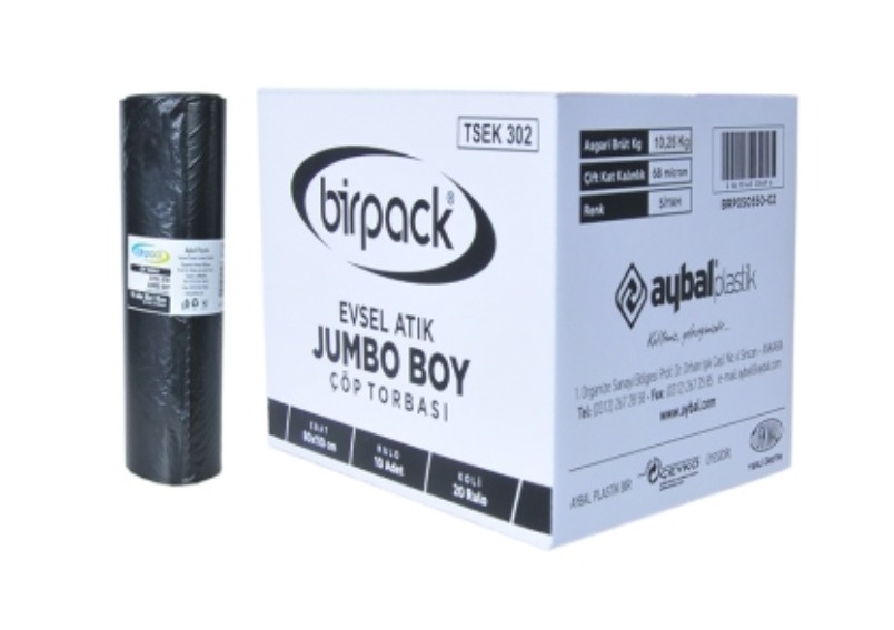 DMO JUMBO BOY ÇÖP TORBASI | 65972-K1333 BİRPACK ( BRP050550-02 ) JUMBO BOY 80 x 110 cm 68 µm 10 x 20