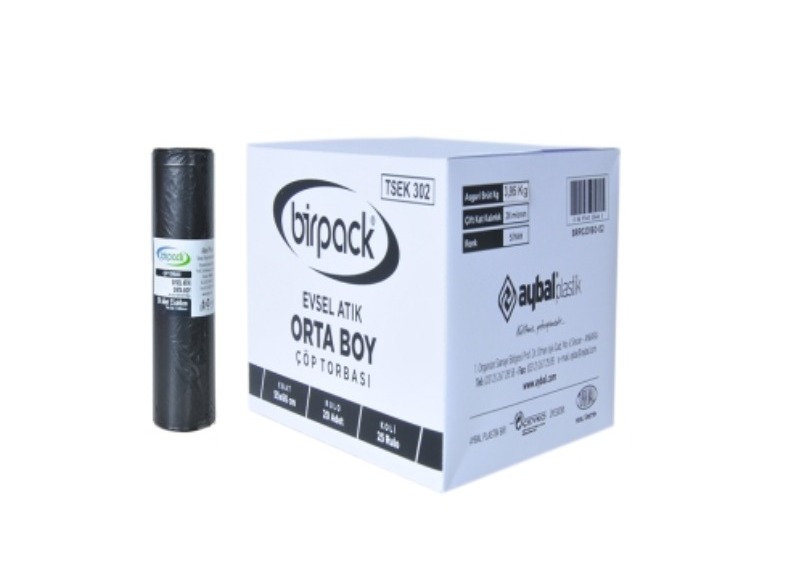 DMO ORTA BOY ÇÖP TORBASI | 65968-K1333 BİRPACK ( BRP020160-02 ) ORTA BOY 55 x 60 cm 26 µm 20 x 25 Rulo