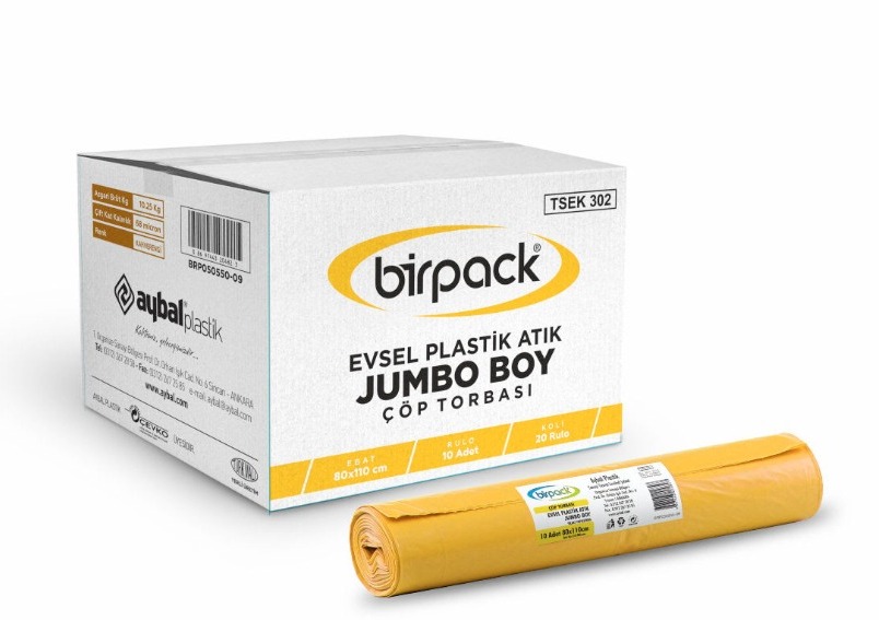 DMO JUMBO BOY ÇÖP TORBASI 73062-K1333 BİRPACK (BRP050550-06) JUMBO BOY 80 x 110 cm 68 µm 10 X 20